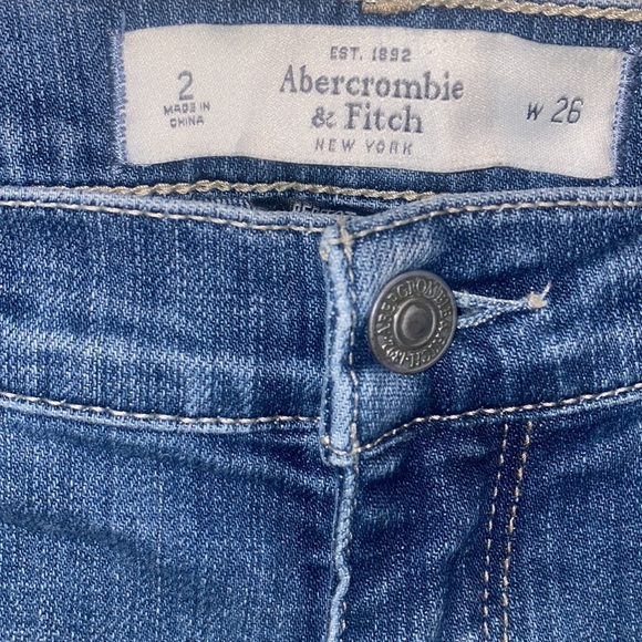 ABERCROMBIE & FITCH A&F VTG Y2K Perfect Stretch Distressed Low Rise Jeans 2/W26 - Picture 9 of 10